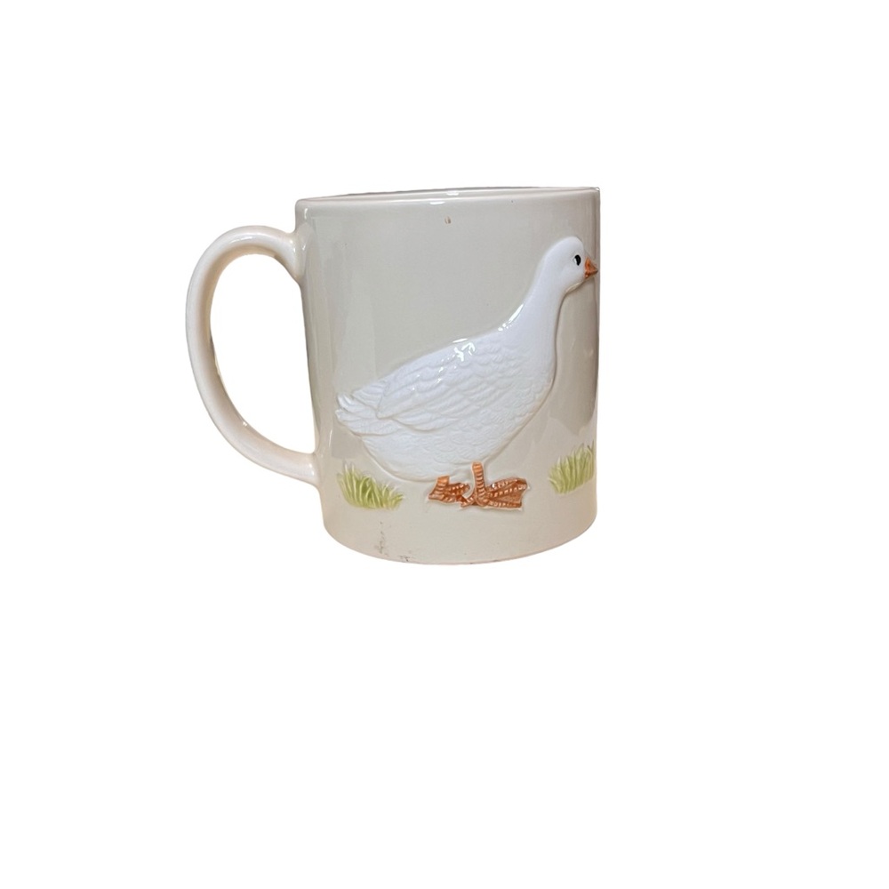 Mallard Duck Coffee Mug JAPAN 3D Raised Duck Both Sides: Color Side/No Color